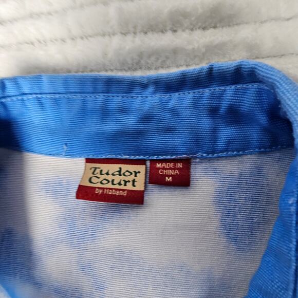 Tudor Court by Haband Tropical Parrot Denim Shacket M 100% Cotton Dopamine - Picture 6 of 9